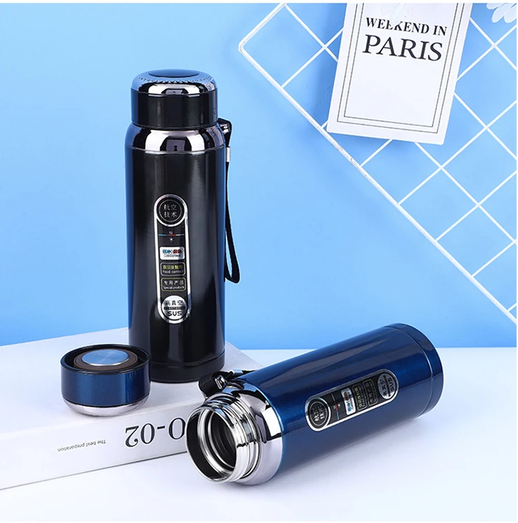 Изготовленные на заказ вакуумные колбы с двойными стенками из нержавеющей стали без БФА, изолированный термос, бутылка для воды с ручкой