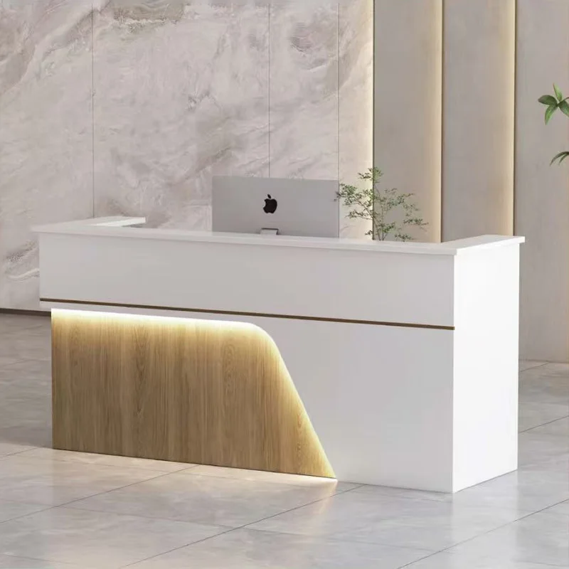 Modern Front Desk Reception Counter Office Salon Hotel Modern Luxury Furniture Hospital Desk Cafe for Beauty School image 3