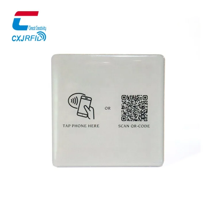 NFC Restaurant Table Menu Tag Customized Epozy Waterproof Menu Tag Touchless Display Menu Cards
