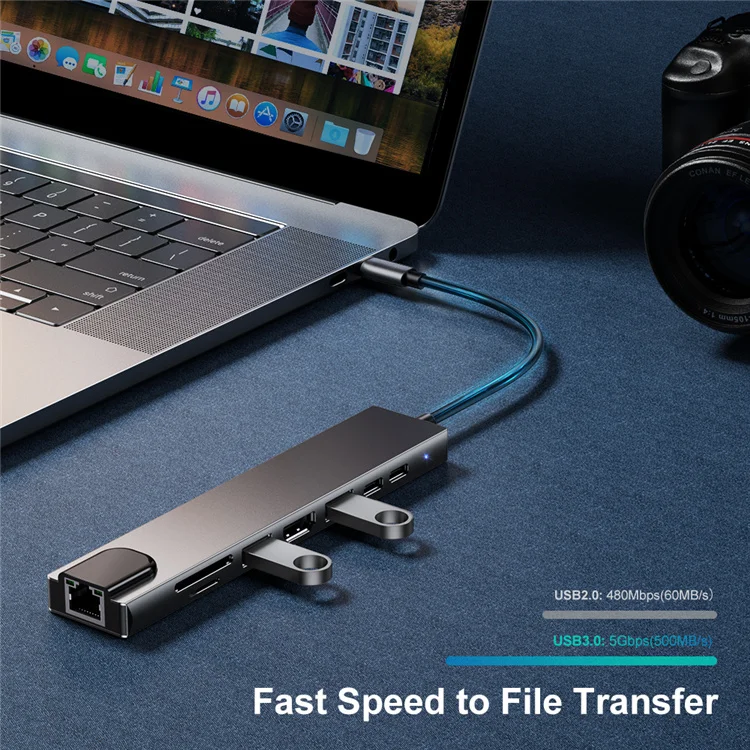 Usb Type C Hub 8 In 1 Usb Hub Multi Function Adapter For Macbook Pro