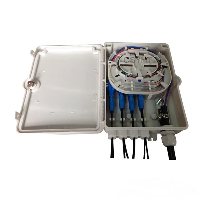 FTTH Access Network 8pcs SC Simplex Adapter 8-port Fiber Distribution Box Plastic Terminal Box