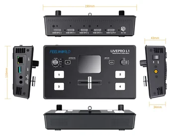 FEELWORLD Professional Live Streaming  4xHDMI Multi-formats Video Switcher LIVEPRO L1V1 Portable Video Switcher detail image