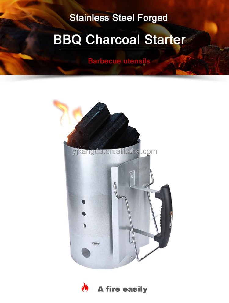 Outdoor Bbq Slow Burning Charcoal Chimney Starter Coal Starter