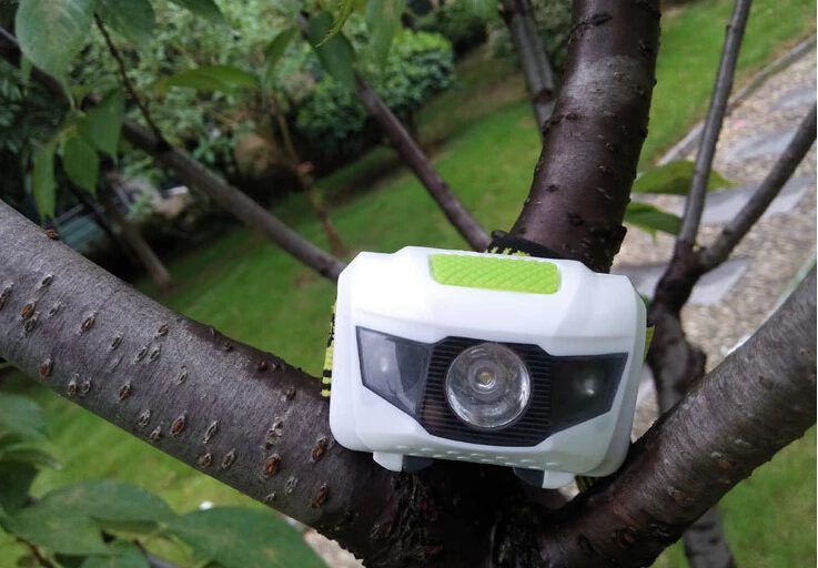 Налобный фонарь, 4 режима, водонепроницаемый светодиодный фонарь, фонарик, белый + красный свет, налобный фонарь с питанием от 3 батарей ААА