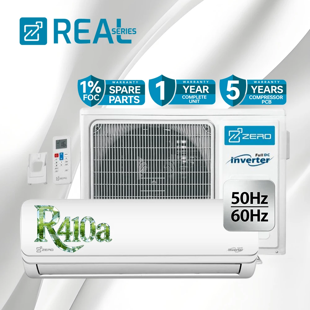 ZERO Wall Mounted Mini Split Air Conditioner 9000-24000 BTU Smart WiFi Energy Saving Self-Cleaning for Household & Hotel Use