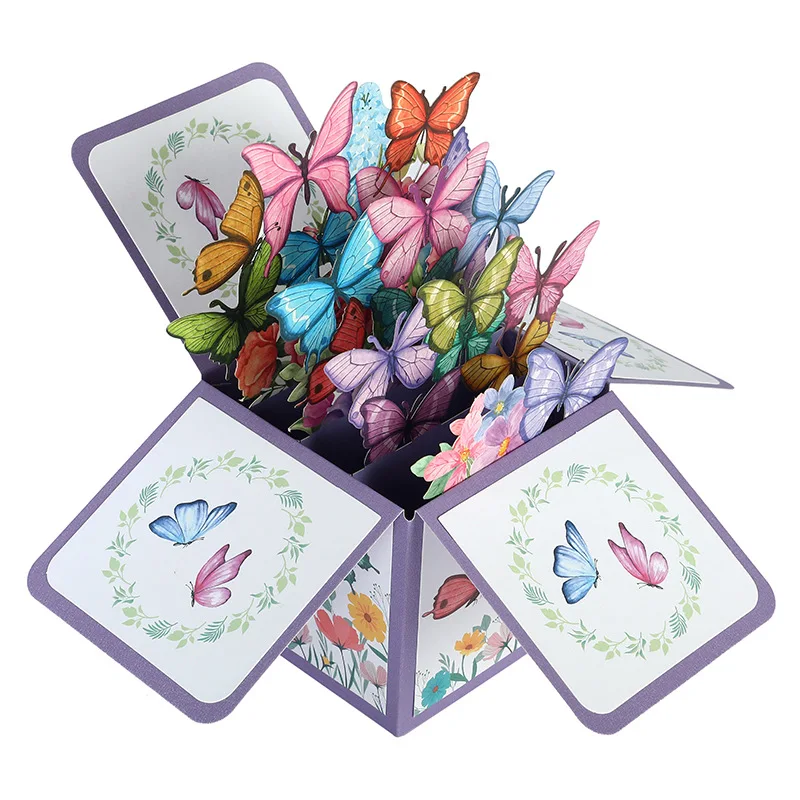 3D Pop up Birthday Greeting Card Butterfly Happy Birthday Greeting Cards for Men and Women