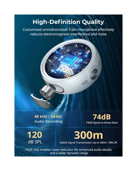 SMALLRIG S60 Wireless Microphone (White/USB-C Version) 4706 detail image