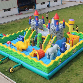 animal theme big castle pvc inflatable children playground customized inflatable castle playground outdoor for kids