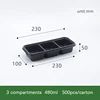 black 3 compartments 480ml