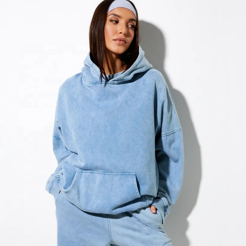 Acid wash best sale blue hoodie