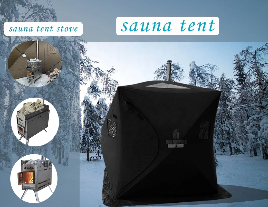 Weatherproof Insulation Winter Ice Fishing Cube Sauna Tent Fishing Tent With Ice Protection