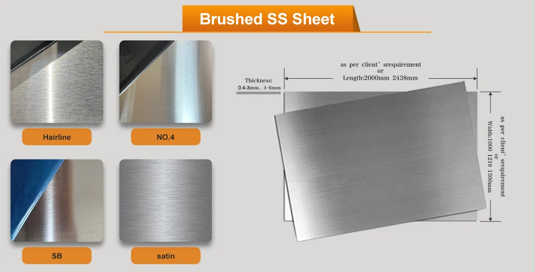 Antifingerprint Stainless Steel 304 Sheets Brushed Stainless Steel