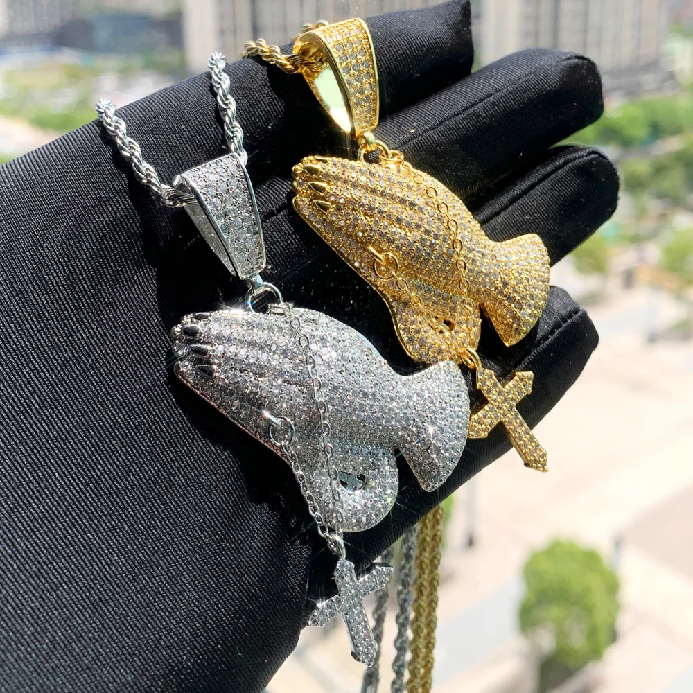 Ciondolo Hip Hop Croce Ghiacciato Per Lei, Ciondolo - Foto 9