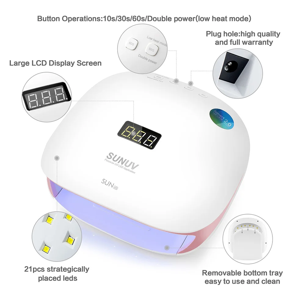 Landora Salon Manicure SUN4S UV 48W Nail Dryer Fast Efficient