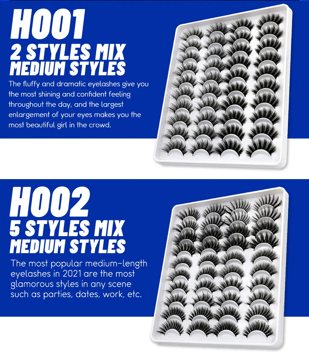 Fake Lashes 5/10/20 Pairs 3d Faux Mink Lashes Natural False Eyelashes