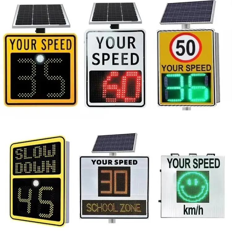 Traffic Flashing Warning Solar Speed Indicator Radar Detector Speed Meter Sensor Detector Limit Display Sign Speed Radar