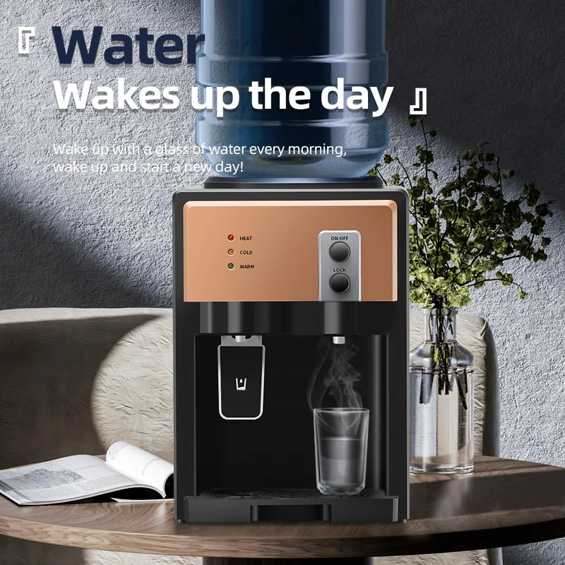 Top Loading Water Cooler Dispenser – Countertop Electric Hot & Cold With Ice Making, 3 Temperature Settings, Works With 1-5 Gallon Bottles, Easy Clean (White)