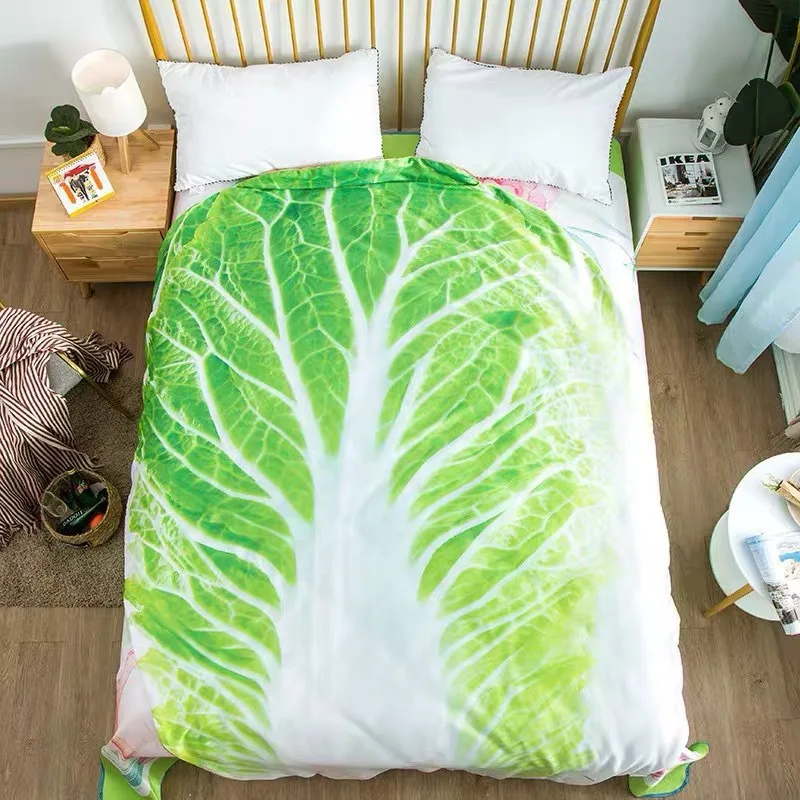 Skin-friendly Cabbage Flatbread Flannel Blanket 85*85cm
