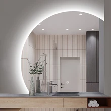 irregular circle defogger illuminated led mirror wall smart mirror with led lighted
