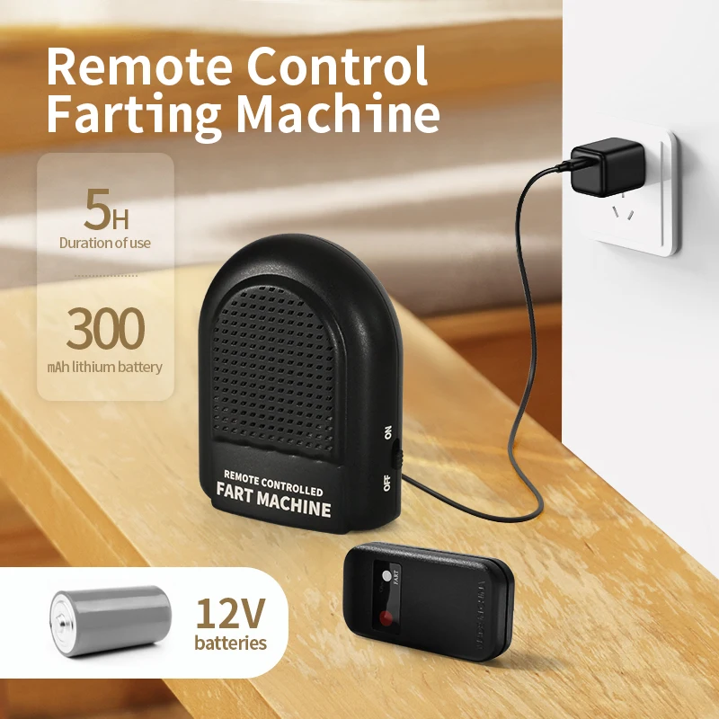 Portable Remote Controlled Fart Machine Toy with Realistic Sounds for Kids' Pranks Jokes Gag Gifts
