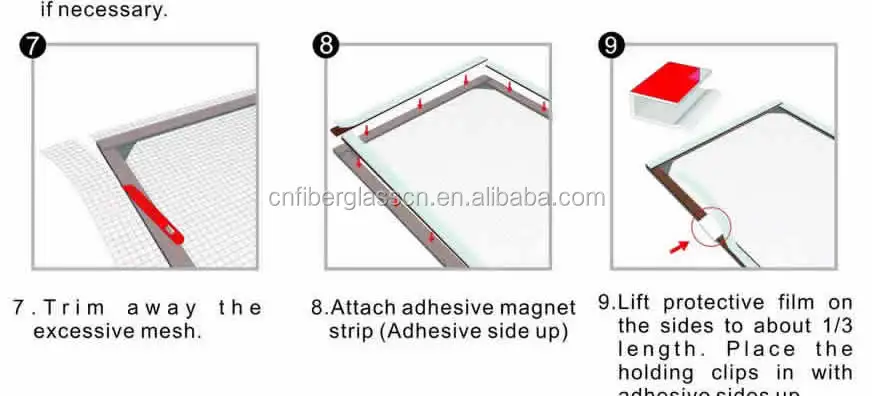 Magnetic Window Screen DIY Screening Mesh Magnetic Insect Screen Window Folding Mosquito Nets Portable Pleated Bugs Net