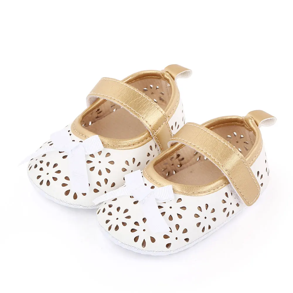 Pure Color  Bow  Little Baby Girl Princess Shoes Beauty Girls Shoes