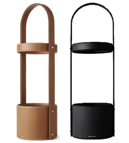 Оптовая продажа высокая круглая креативная стойка для зонтиков металлические кожаные подставки уникальные декоративные