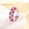 Bague en corindon rouge, taille ajustable