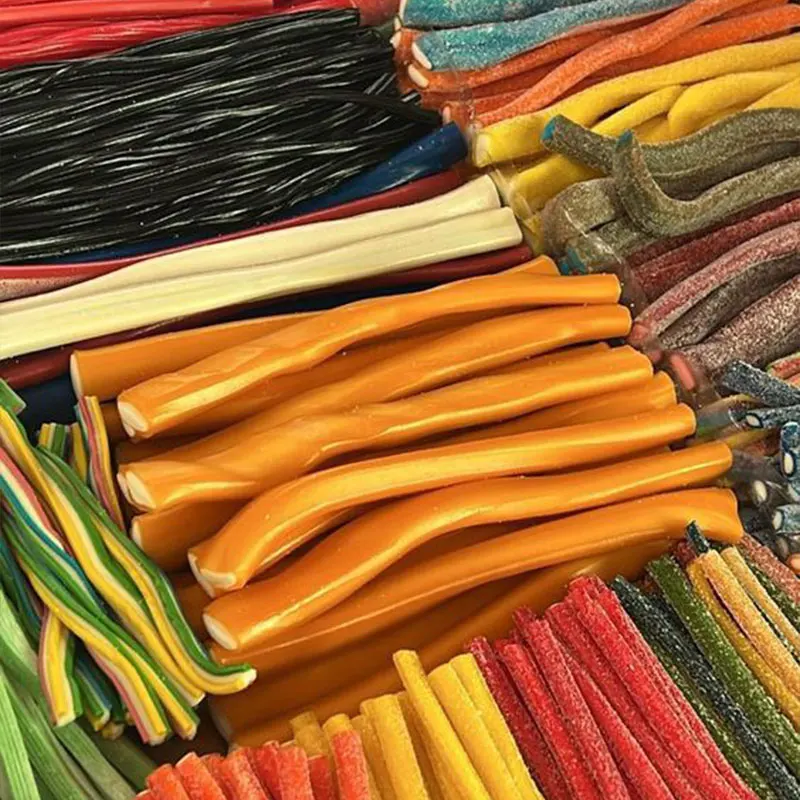 Halal Sour Sweet Candy Strips Rainbow Gummy Bulk Super Sour Belts Candy