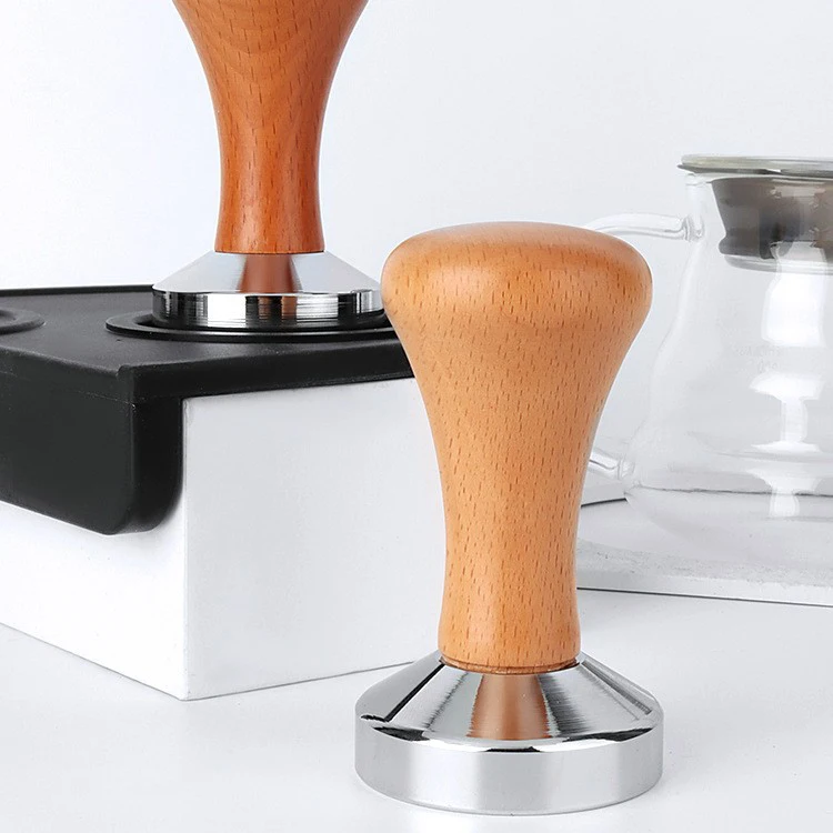 51mm 53mm 58mm Metal Coffee Tamper Set with Wood Handle Distributor Accessory Tool for Coffee Machine