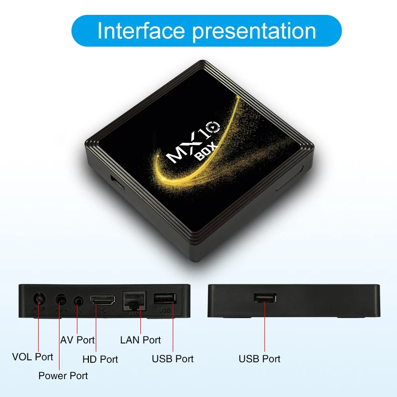 MX10 Smart TV Box 2.4G&5.8Dual WIFI BT Media Player Android 10.0 Feeling Game Voice Assistant 3D Movie 4K Youtube TV Box
