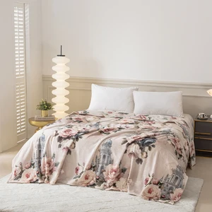 Soft Touch 100% Polyester Microfiber 3D Printed Blanket 300Gsm Thick Bed Blankets