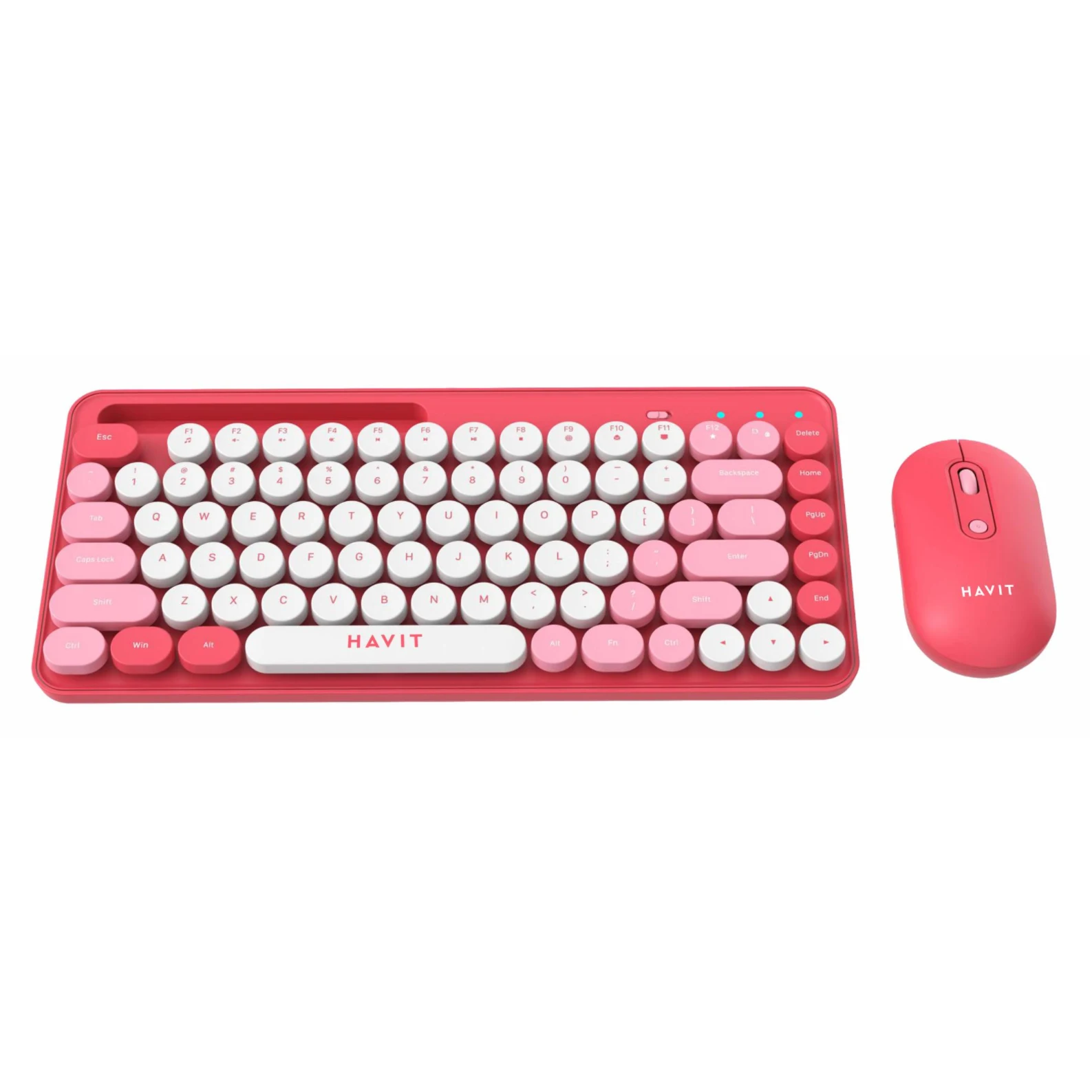Havit KB833GCM Pink Round Button Keys Wireless Desktop Keyboard