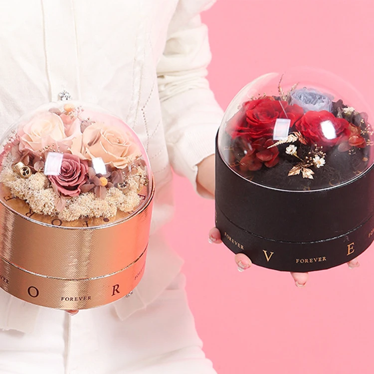 Custom Round Flower Bouquet Box Valentine Flower Box Gift Box Buy