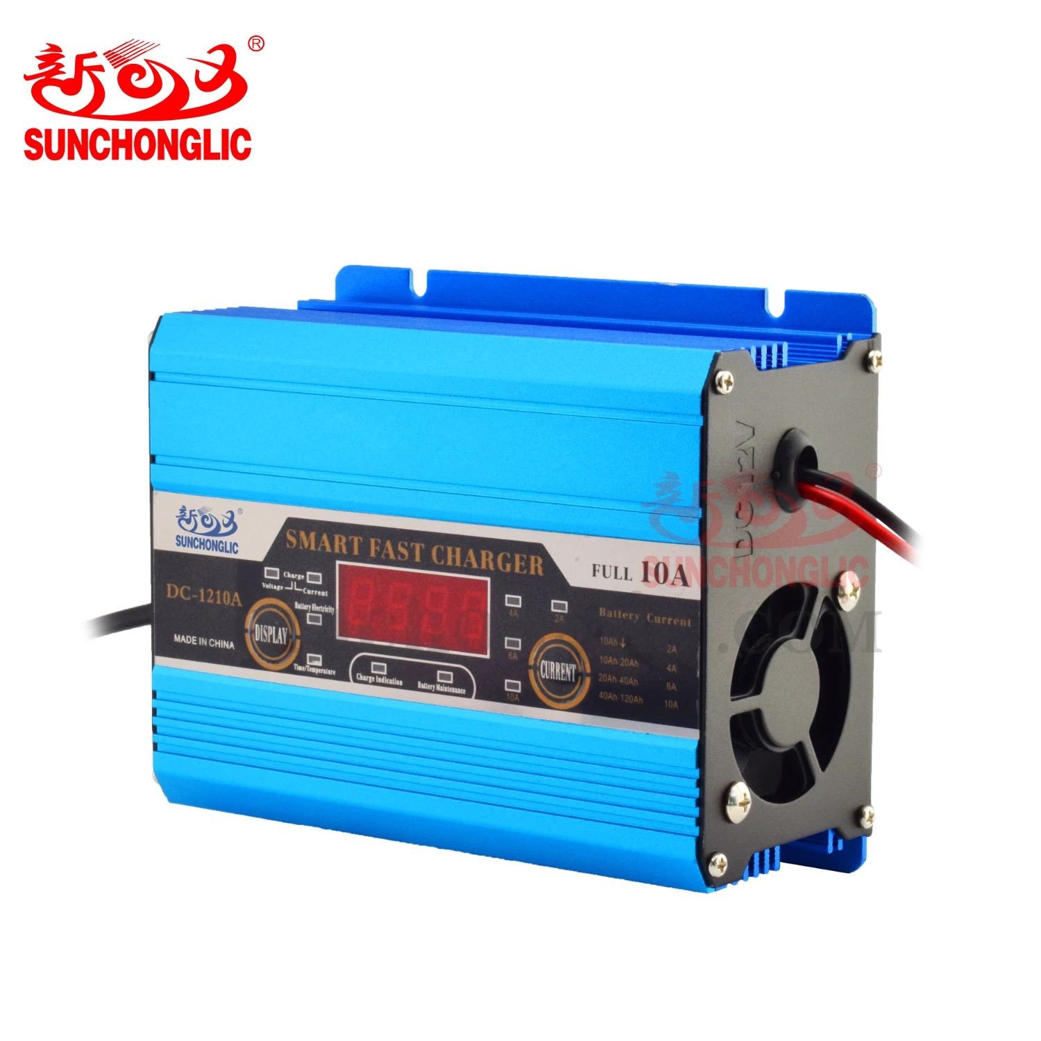 Sunchonglic LED Display 12 Volt 10A 12V Three Stage Smart Auto Lead Acid Car Battery Charger