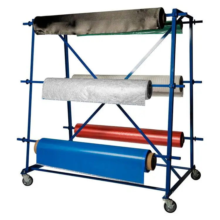 Durable Jh-Mech OEM Fabric Vinyl Roll Stand - Mobile Rack