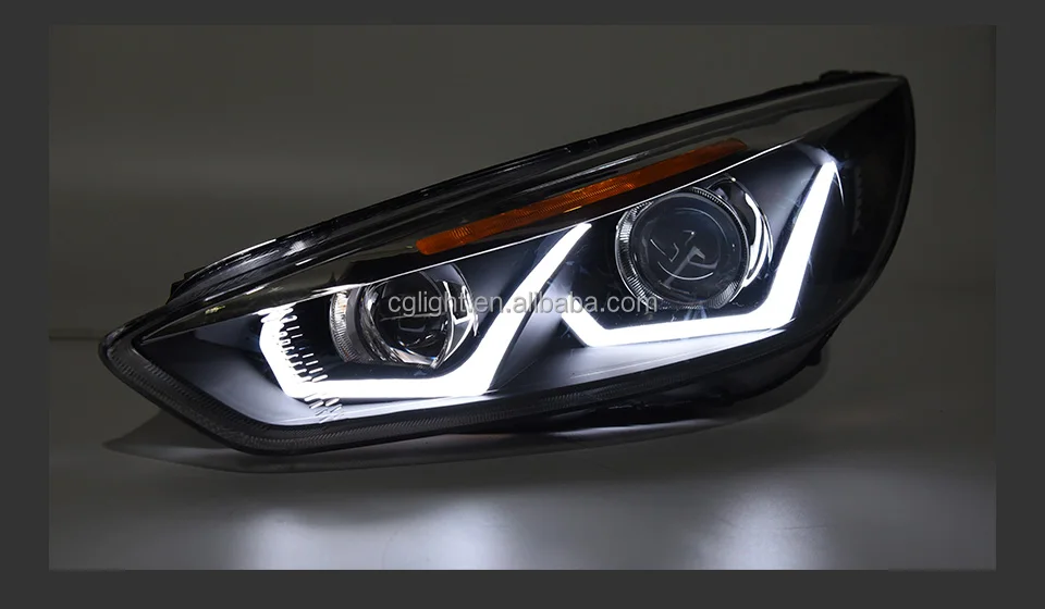 Faro delantero para coche Ford Focus, lente de proyector, señal dinámica Drl, accesorios automotrices, 2015-2017