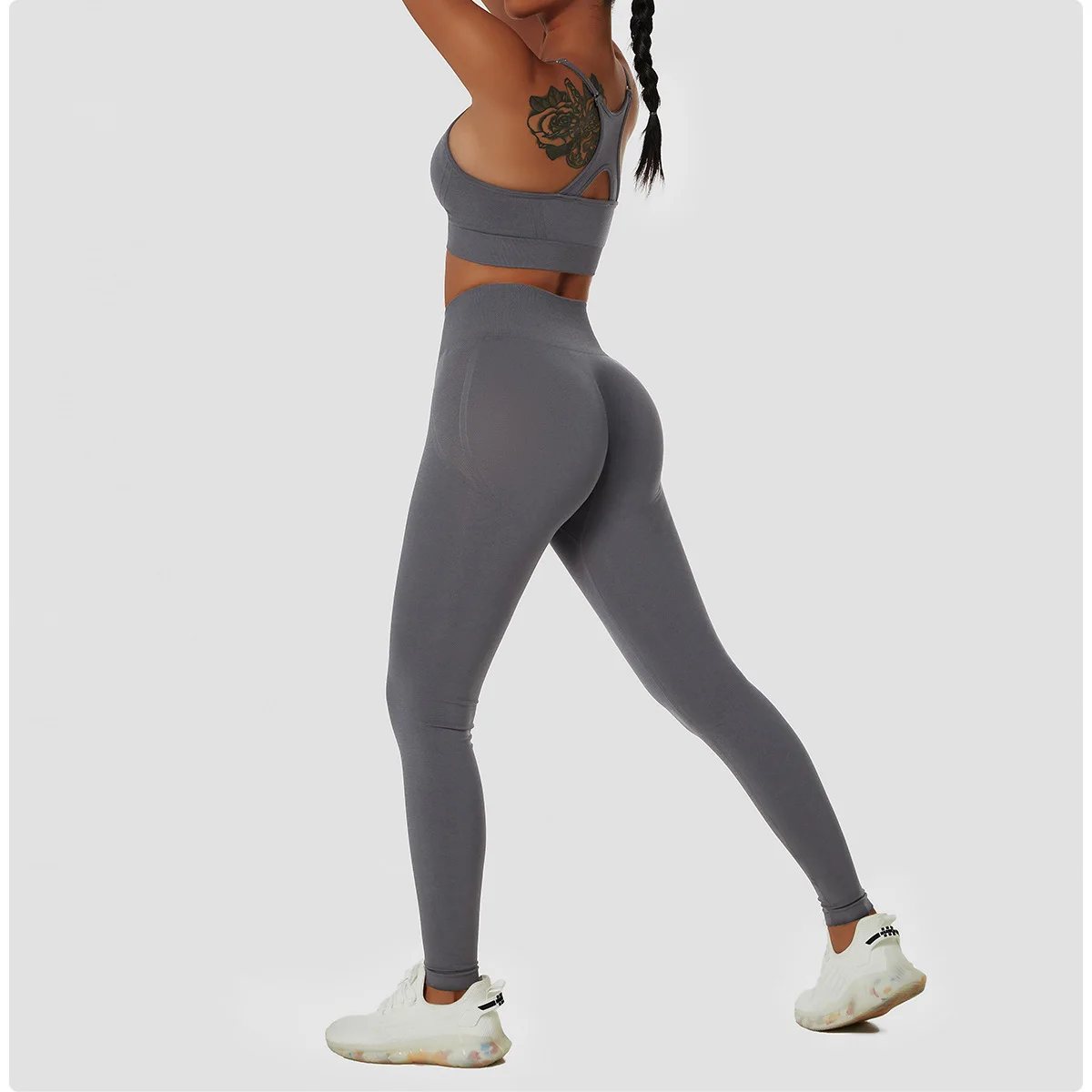 Women Seamless Sportswear Quick Dry Workout Leggings Suit Activewear ...