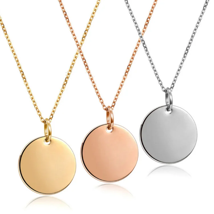Custom Logo Disc Round 18k Gold 