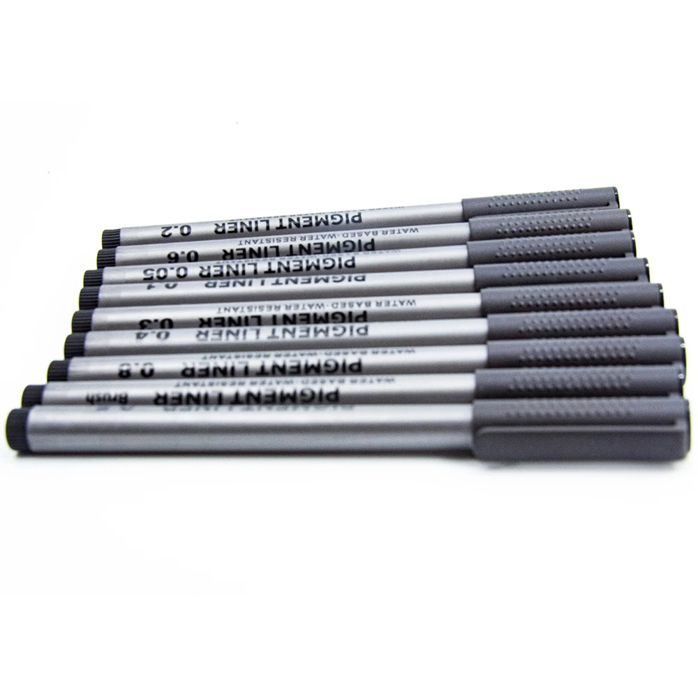 Оптовая продажа школьные офисные канцелярские принадлежности черный маркер пигментный вкладыш микронный карандаш