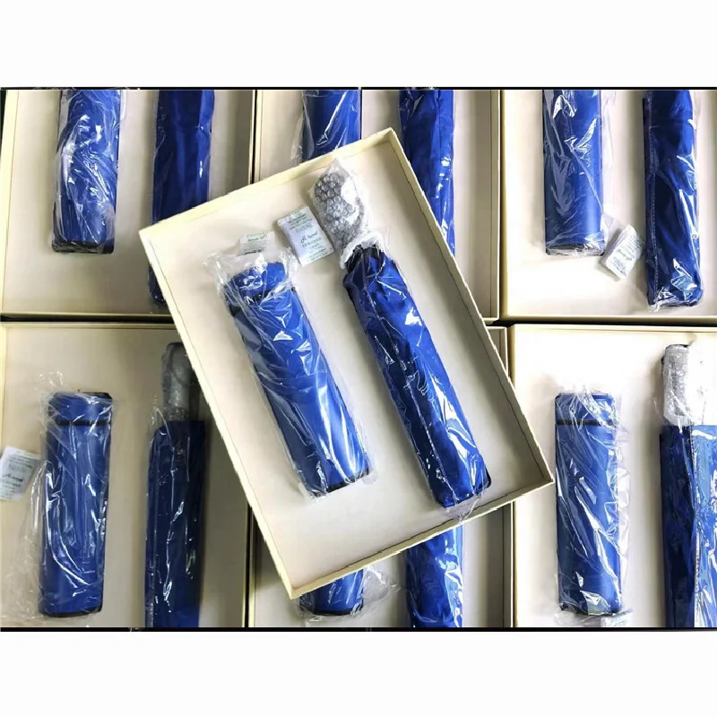 High Quality Customized Logo Advertising Vacuum Cup Umbrella 2 in 1 Gift Set with Gift Packaging for Office Promotion