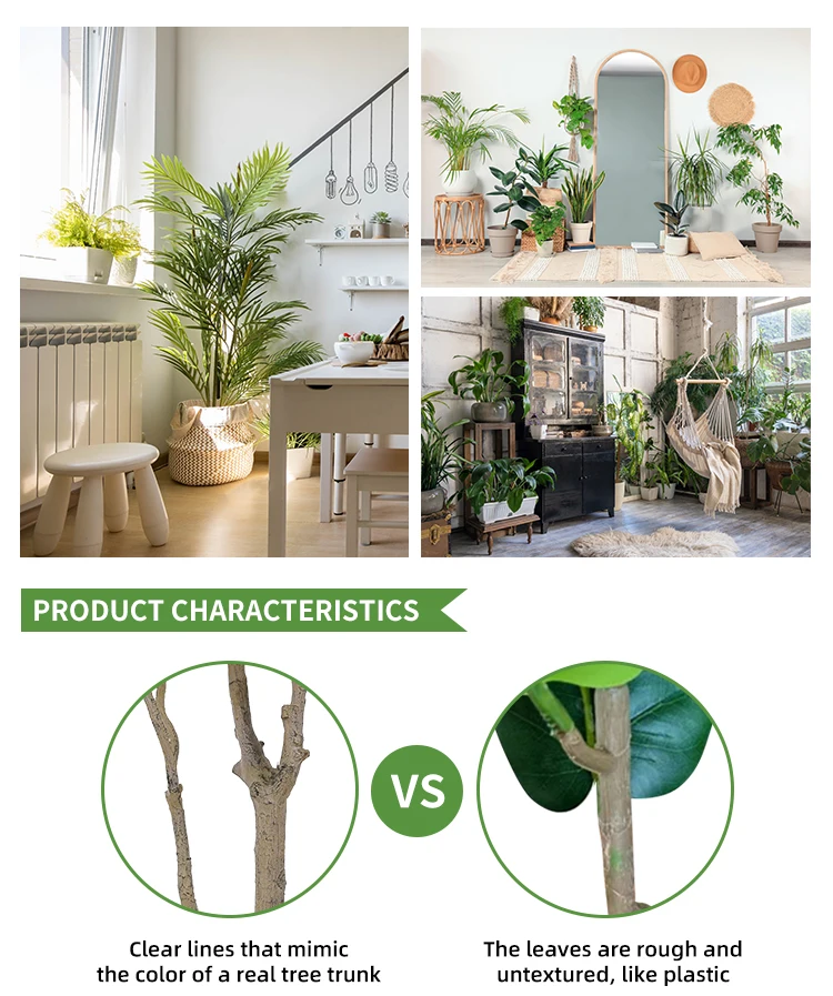 Outdoor Ficus Evergreen Blossom Plastic Trees Artificial Banyan Tree