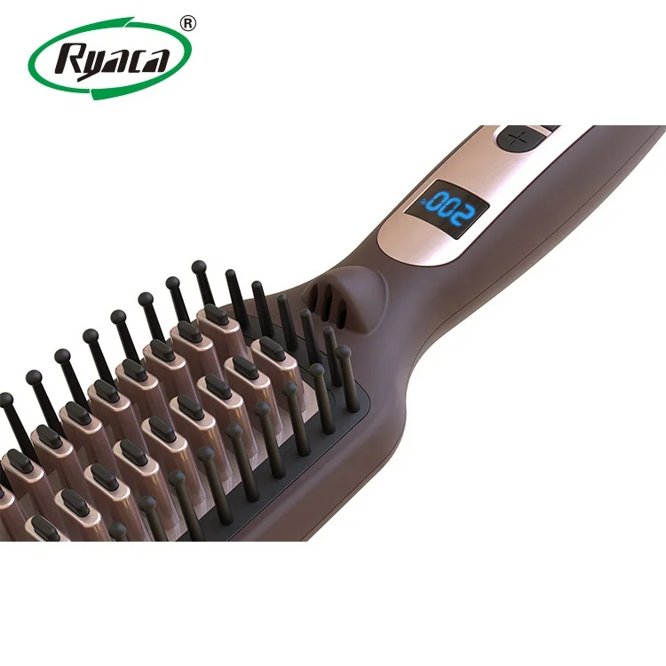 Professional Genie Ceramic LED Digital Display Hair Straightening Brush