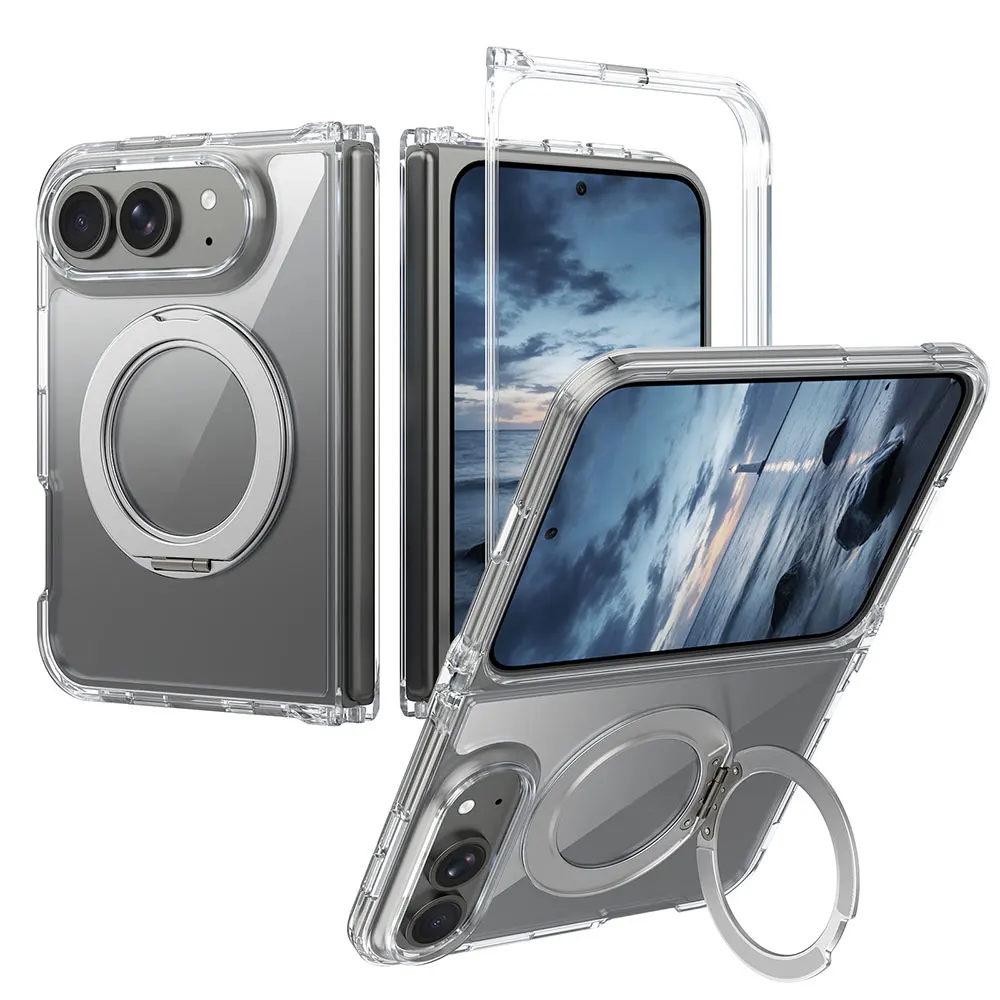 OEM 360° Smooth Rotating Stand for iPhone 18 Foldable Case,Horizontal/Vertical Switch,4-Corner Anti-Drop,Magnetic Fast Charging