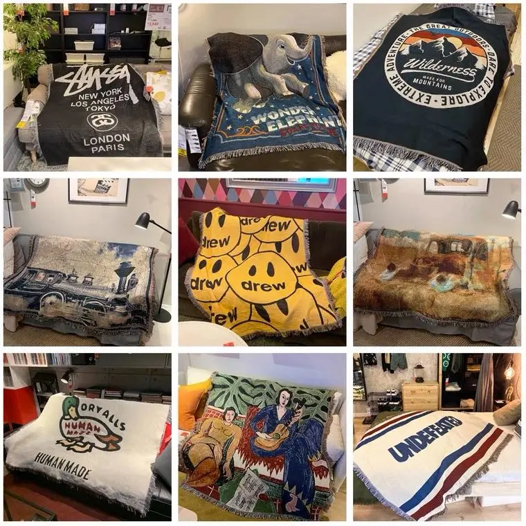 Tapestry Woven Wall Hanging High Quality Woven Throw Blanket Custom