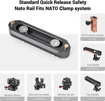 Smallrig Nato Rail Quick Release Safety Nato Rail 7cm Long with Spring Loaded Pins for Red/Bmd -1195 product image