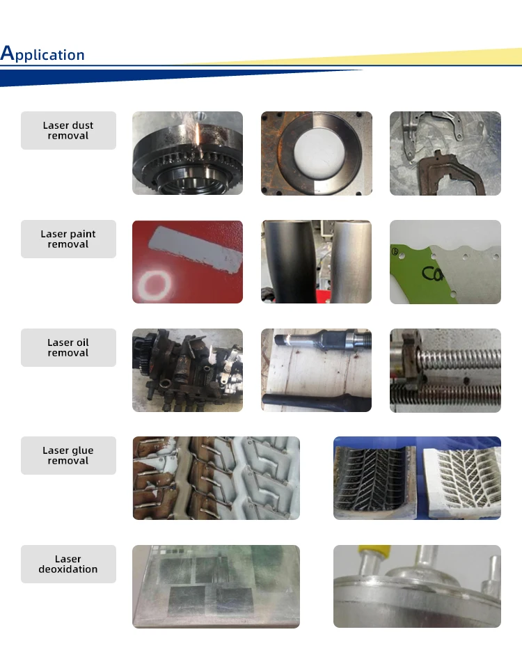 JPT 100W/200W Portable Fiber Pulse Laser Cleaning Machine Multifunctional Stainless Steel Stone Removal for Metal Water Output