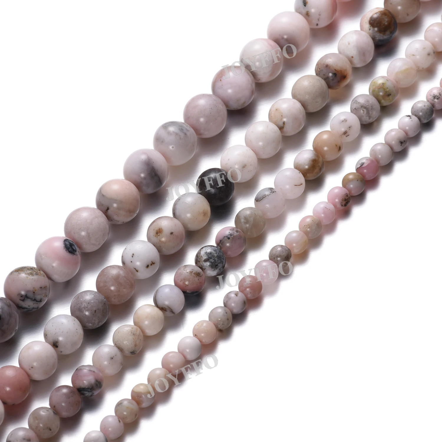 Natural Round Pink Opal Stone Beads for Jewelry Making Loose