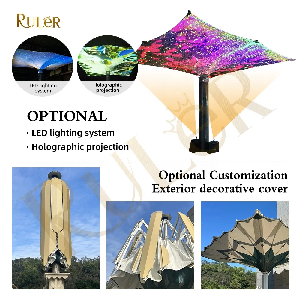 electric patio umbrellas Blue 9ft Motorized Umbrella with Remote Crafted from high 15ft Smart Electric Patio Umbrella,
