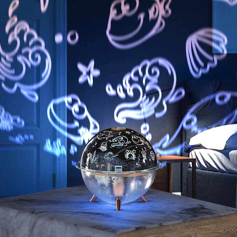 New Creative Ultrasonic Cool Mist Humidifier Bedroom Home Starry Sky Projection Lamp Humidifier With Night Light